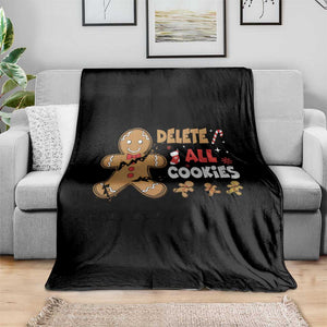 Funny Christmas Delete All Cookies Throw Blanket Xmas Gingerbread TS11 Print Your Wear
