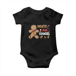 Funny Christmas Delete All Cookies Baby Onesie Xmas Gingerbread TS11 Black Print Your Wear