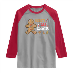 Funny Christmas Delete All Cookies Raglan Shirt Xmas Gingerbread TS11 Sport Gray Red Print Your Wear
