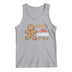 Funny Christmas Delete All Cookies Tank Top Xmas Gingerbread TS11 Athletic Heather Print Your Wear