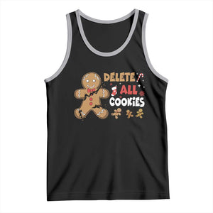 Funny Christmas Delete All Cookies Tank Top Xmas Gingerbread TS11 Black Athletic Heather Print Your Wear