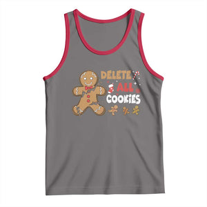 Funny Christmas Delete All Cookies Tank Top Xmas Gingerbread TS11 Deep Heather Red Print Your Wear
