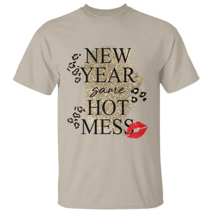 Funny New Year Same Hot Mess T Shirt New Year's Eve Resolutions Red Lips TS11 Sand Print Your Wear
