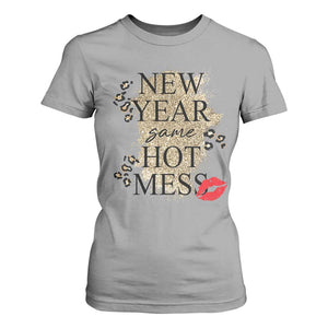 Funny New Year Same Hot Mess T Shirt For Women New Year's Eve Resolutions Red Lips TS11 Sport Gray Print Your Wear
