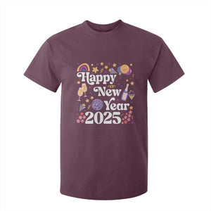 Happy New Year 2025 T Shirt For Kid Cute New Year's Eve Party TS11 Maroon Print Your Wear