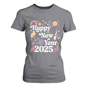 Happy New Year 2025 T Shirt For Women Cute New Year's Eve Party TS11 Charcoal Print Your Wear