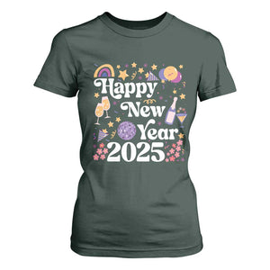 Happy New Year 2025 T Shirt For Women Cute New Year's Eve Party TS11 Dark Forest Green Print Your Wear
