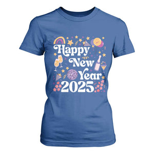 Happy New Year 2025 T Shirt For Women Cute New Year's Eve Party TS11 Royal Blue Print Your Wear