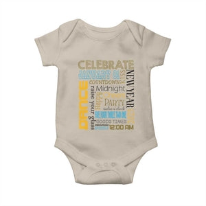 Happy New Year 2025 Baby Onesie New Year's Eve Activities TS11 Sand Print Your Wear