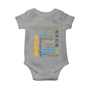 Happy New Year 2025 Baby Onesie New Year's Eve Activities TS11 Sport Gray Print Your Wear