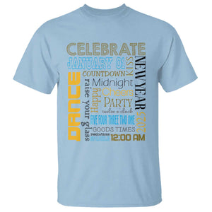 Happy New Year 2025 T Shirt New Year's Eve Activities TS11 Light Blue Print Your Wear