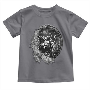 Funny Yule Black Cat Mistletoe Jolakotturinn Toddler T Shirt TS11 Charcoal Print Your Wear