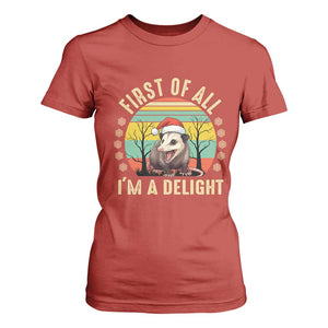Funny First Of All I'm A Delight T Shirt For Women Angry Opossum Possum Christmas TS11 Red Print Your Wear