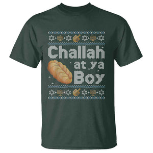 Funny Hanukkah T Shirt Challah At Ya Boy Jewish Holiday TS11 Dark Forest Green Print Your Wear