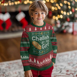 Funny Hanukkah Ugly Christmas Sweater Challah At Ya Girl Jewish Holiday TS11 Christmas Print Your Wear