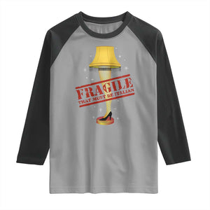 Funny Fragile That Must Be Italian Christmas Movie Raglan Shirt TS11 Sport Gray Black Print Your Wear