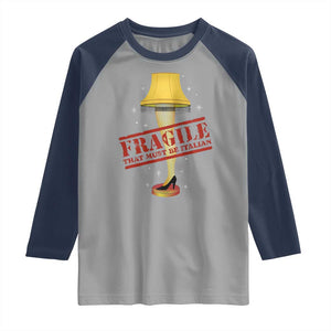 Funny Fragile That Must Be Italian Christmas Movie Raglan Shirt TS11 Sport Gray Navy Print Your Wear