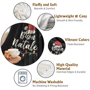 Funny Buon Natale Throw Blanket Italian Christmas Italy Pride Santa Hat TS11 Print Your Wear