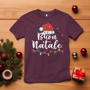 Funny Buon Natale T Shirt Italian Christmas Italy Pride Santa Hat TS11 Maroon Print Your Wear
