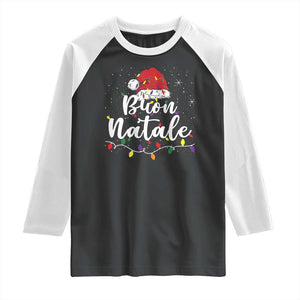 Funny Buon Natale Raglan Shirt Italian Christmas Italy Pride Santa Hat TS11 Black White Print Your Wear