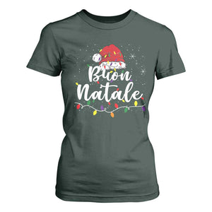 Funny Buon Natale T Shirt For Women Italian Christmas Italy Pride Santa Hat TS11 Dark Forest Green Print Your Wear