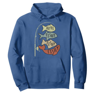 Funny Here Fishy Fishy Retro Fisherman Hoodie TS11 Royal Blue Print Your Wear