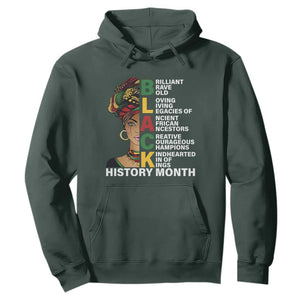 Black History Month Brilliant Brave Bold Hoodie African American Pride TS11 Dark Forest Green Print Your Wear