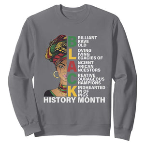 Black History Month Brilliant Brave Bold Sweatshirt African American Pride TS11 Charcoal Print Your Wear