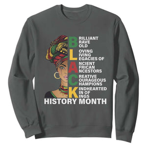 Black History Month Brilliant Brave Bold Sweatshirt African American Pride TS11 Dark Heather Print Your Wear