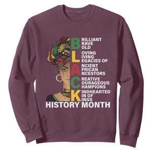 Black History Month Brilliant Brave Bold Sweatshirt African American Pride TS11 Maroon Print Your Wear
