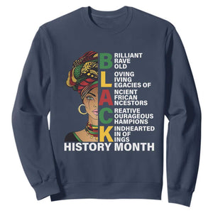 Black History Month Brilliant Brave Bold Sweatshirt African American Pride TS11 Navy Print Your Wear