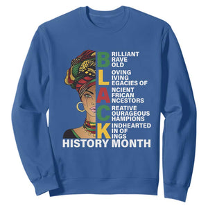 Black History Month Brilliant Brave Bold Sweatshirt African American Pride TS11 Royal Blue Print Your Wear