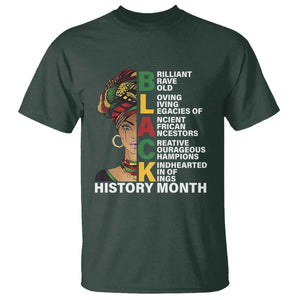 Black History Month Brilliant Brave Bold T Shirt African American Pride TS11 Dark Forest Green Print Your Wear