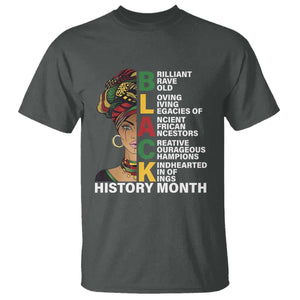 Black History Month Brilliant Brave Bold T Shirt African American Pride TS11 Dark Heather Print Your Wear
