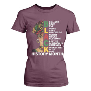 Black History Month Brilliant Brave Bold T Shirt For Women African American Pride TS11 Maroon Print Your Wear