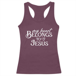 My Heart Belongs To Jesus Racerback Tank Top Christian Religious God Valentine's Day TS11 Maroon Print Your Wear
