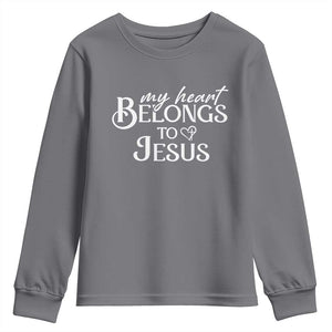 My Heart Belongs To Jesus Youth Sweatshirt Christian Religious God Valentine's Day TS11 Charcoal Print Your Wear