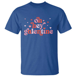 Funny Galentine's Day T Shirt Oh Hey Galentine Retro Heart TS11 Royal Blue Print Your Wear