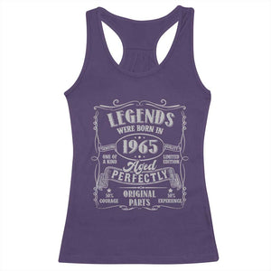 Funny Birthday Legends Were Born In 1965 Racerback Tank Top Vintage BDay Father's Day TS11 Purple Print Your Wear