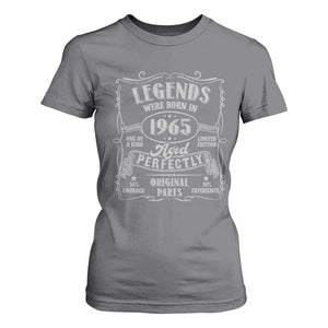 Funny Birthday Legends Were Born In 1965 T Shirt For Women Vintage BDay Father's Day TS11 Charcoal Print Your Wear