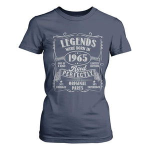 Funny Birthday Legends Were Born In 1965 T Shirt For Women Vintage BDay Father's Day TS11 Navy Print Your Wear