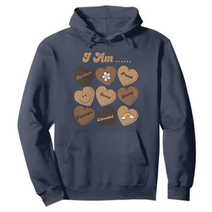 African American Proud Black History Month Hoodie Melanin Hearts TS11 Navy Print Your Wear