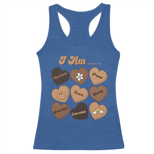 African American Proud Black History Month Racerback Tank Top Melanin Hearts TS11 Royal Blue Print Your Wear
