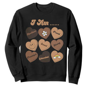 African American Proud Black History Month Sweatshirt Melanin Hearts TS11 Black Print Your Wear