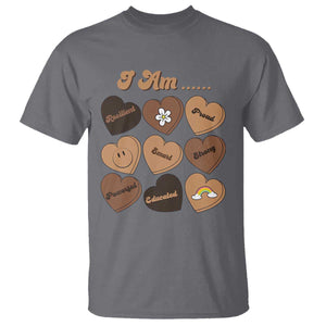 African American Proud Black History Month T Shirt Melanin Hearts TS11 Charcoal Print Your Wear