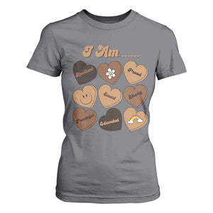 African American Proud Black History Month T Shirt For Women Melanin Hearts TS11 Charcoal Print Your Wear