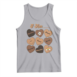 African American Proud Black History Month Tank Top Melanin Hearts TS11 Athletic Heather Print Your Wear