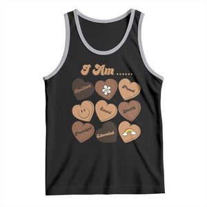 African American Proud Black History Month Tank Top Melanin Hearts TS11 Black Athletic Heather Print Your Wear