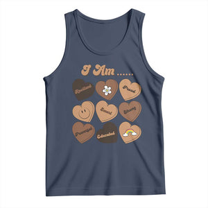 African American Proud Black History Month Tank Top Melanin Hearts TS11 Navy Print Your Wear