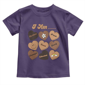African American Proud Black History Month Toddler T Shirt Melanin Hearts TS11 Purple Print Your Wear